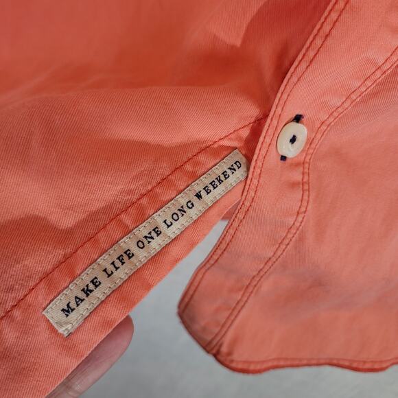 Tommy Bahama Jeans Button Up Shirt Mens Large Coral Long Sleeve Island Crafted - Picture 4 of 8